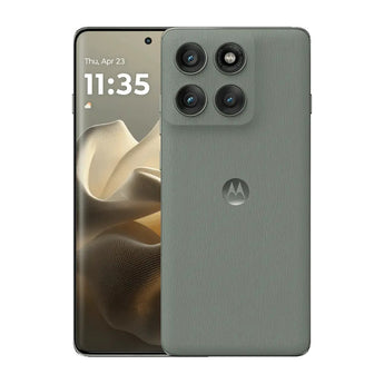 Refurbished Motorola Edge 60 Pro in Shadow, shown from the front and back