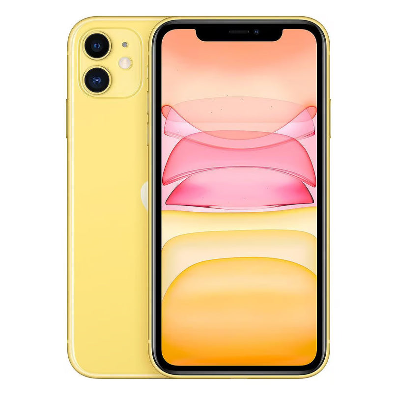 Used, second hand, and refurbished yellow iPhone 11 in 64GB, 128GB and 256GB