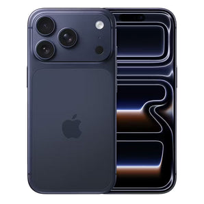 iPhone 17 Pro Blue showing front display and triple rear camera system for refurbished listing on ViberStore